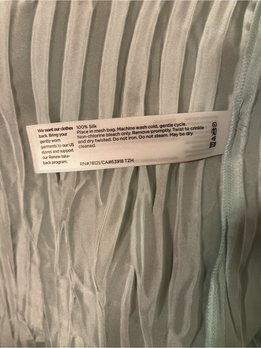 Eileen Fisher Mint Green Sleeveless Tiered Midi Dress XS - Picture 10 of 10